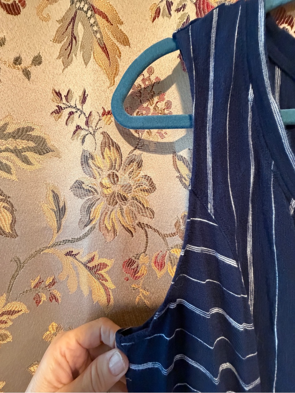 Habitat Navy Blue Striped Tank Dress - Picture 5 of 9